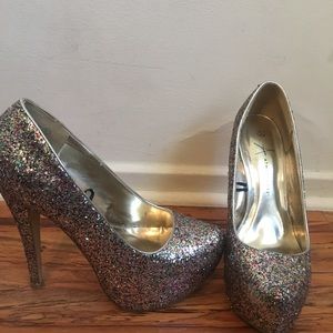 Sparkling glittery heels